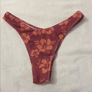 SHEIN Red and Orange Floral Bikini Bottom